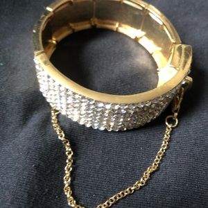 Faux Diamonds and Faux Gold Bracelet